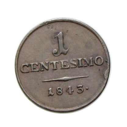 V. Ferdinánd 1843 V 1 centesimo