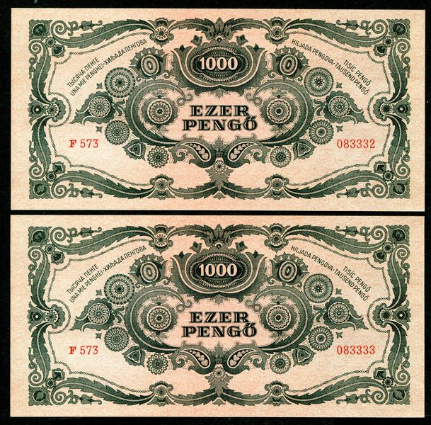 1945 F 1000 Pengő - sorszámkövető