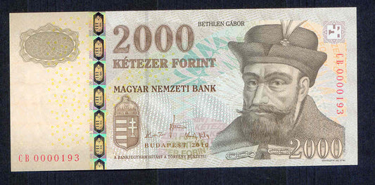2010 2000 Forint CB - alacsony sorszám